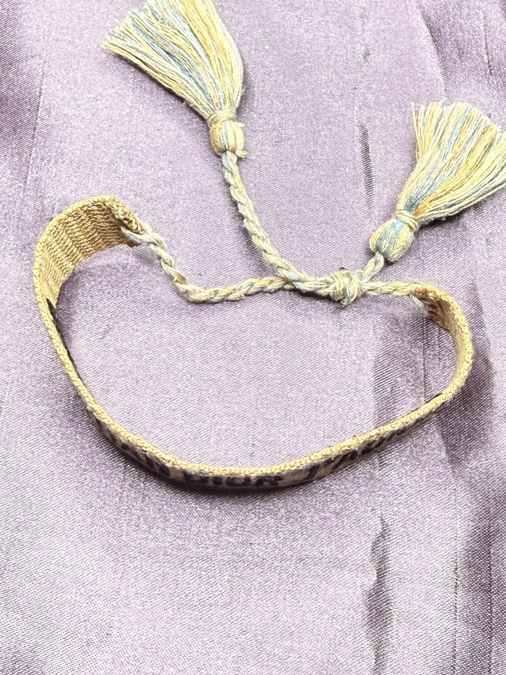 Christian Dior Woven Cotton J'Adior Adjustable Friendship Bracelet (beige-black) - Picture 3 of 4